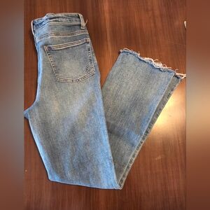 Good Hart Jeans Womens Size 6 Light Blue Denim Flared Slit Ankle Short Jeans